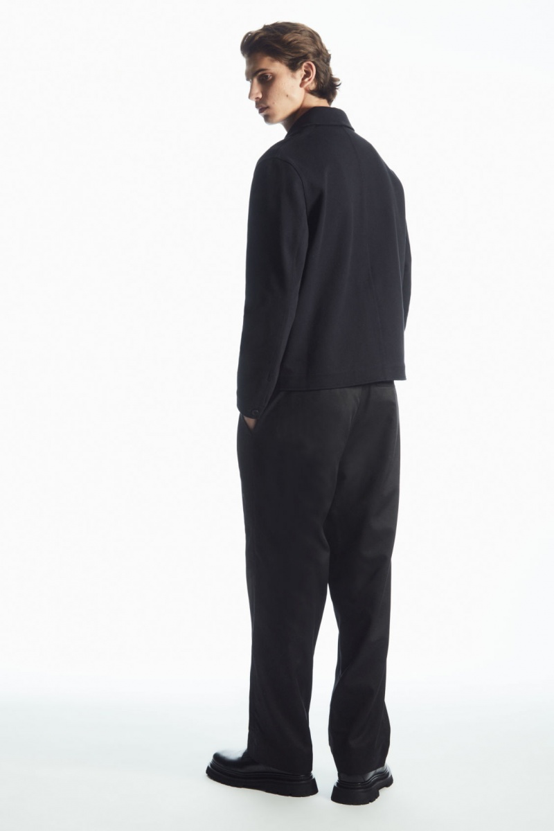 Pánské Bundy COS Bavlněné-Twill Utility Tmavě Blankyt | AEVI-16485