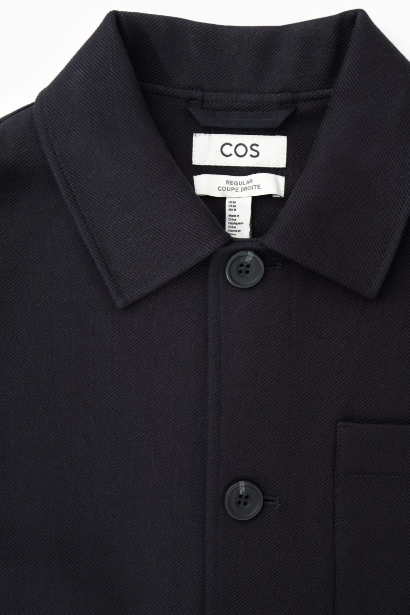 Pánské Bundy COS Bavlněné-Twill Utility Tmavě Blankyt | AEVI-16485