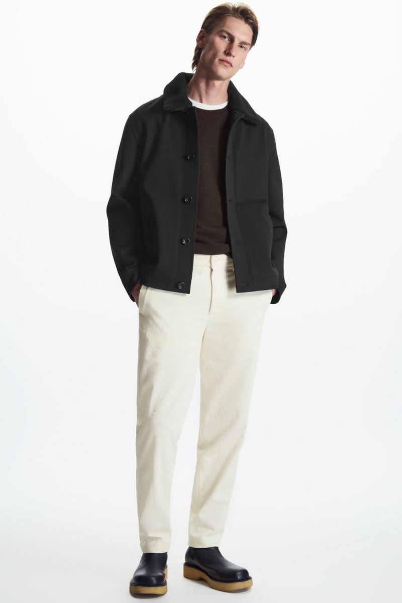 Pánské Bundy COS Detachable-Collar Twill Černé | EIKN-54928