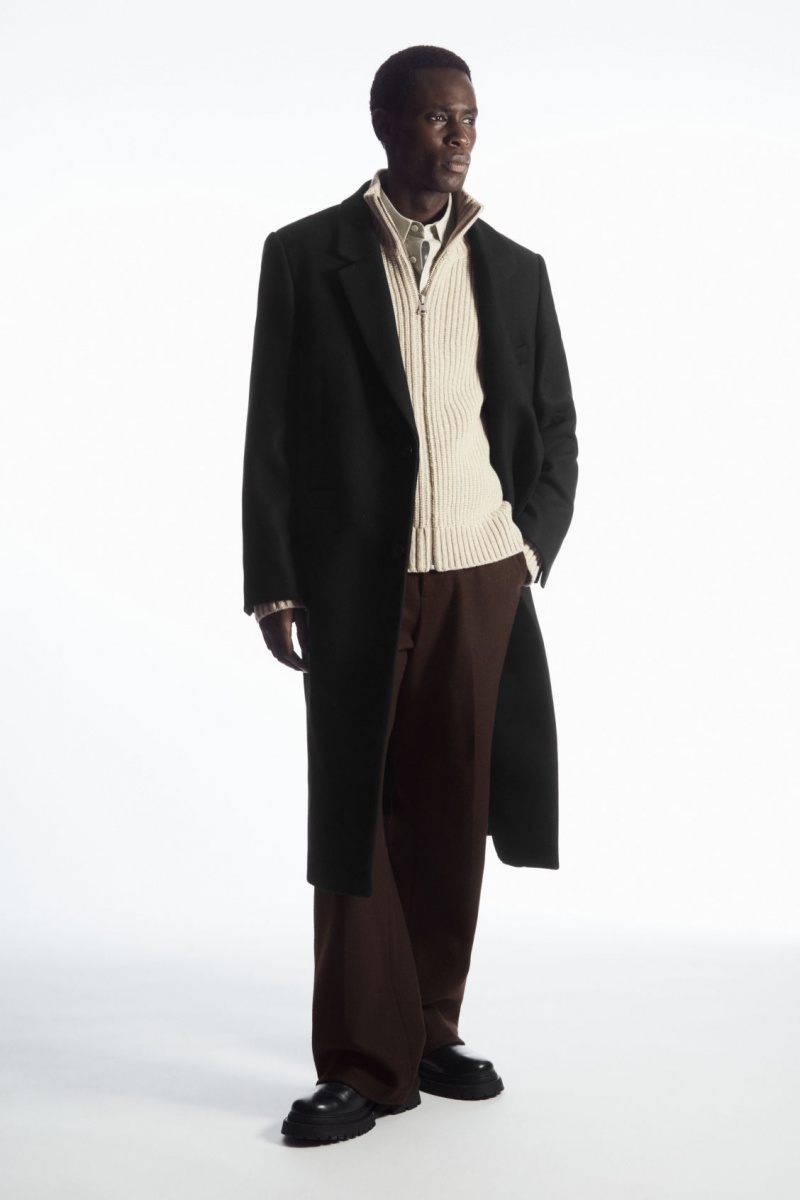 Pánské Bundy COS Funnel-Neck Pletené Vlna Světle Béžový | BHZE-24736