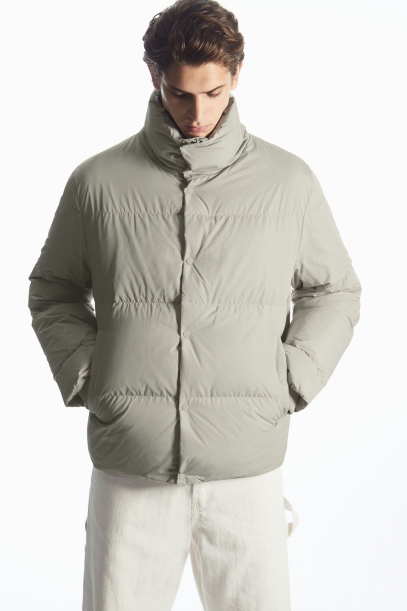 Pánské Bundy COS Krátké Puffer Šedé Béžový | QGHR-71094