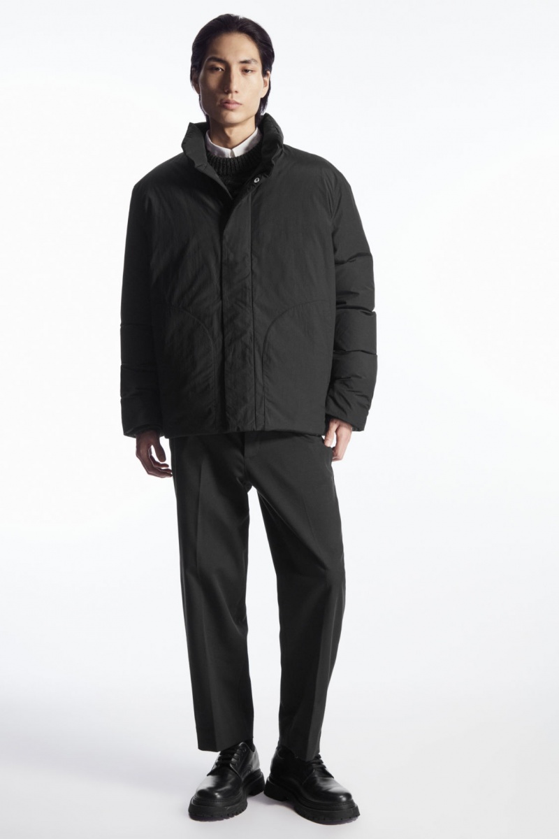 Pánské Bundy COS Polstrovaný Magnetic-Collar Černé | EZCJ-65978