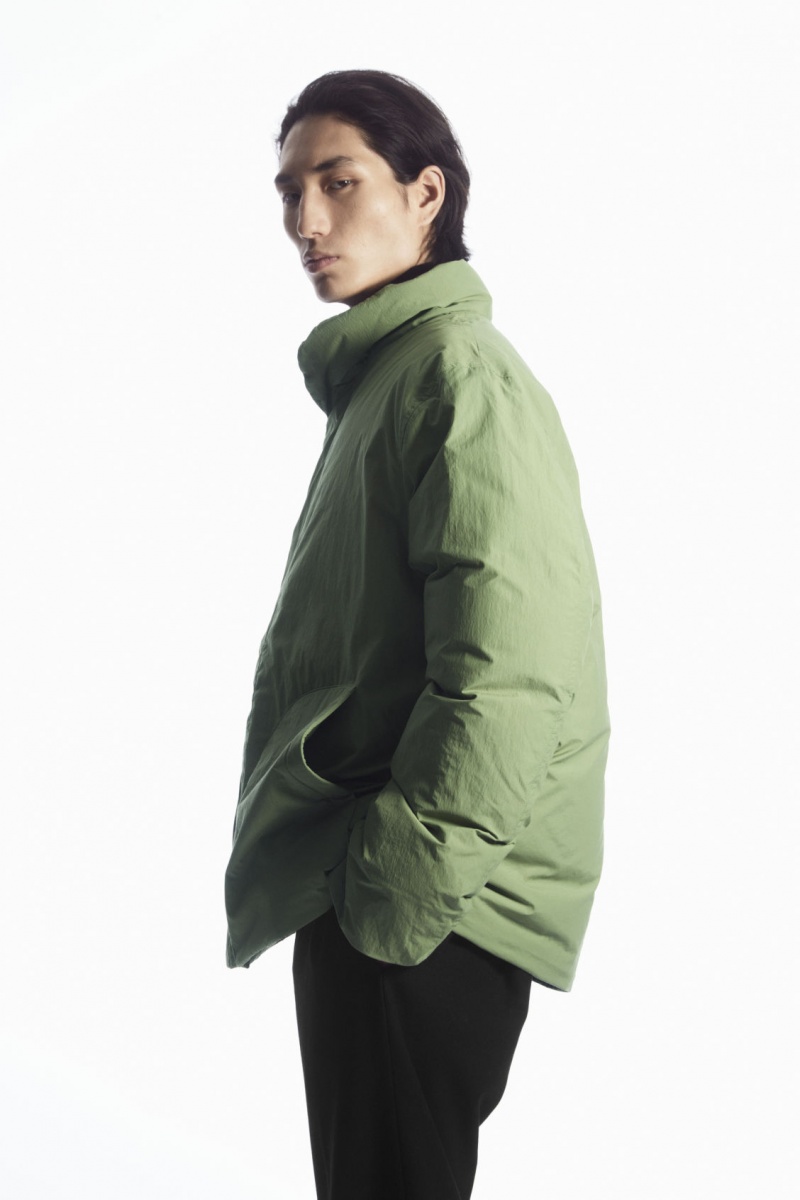 Pánské Bundy COS Polstrovaný Magnetic-Collar Hnědožlutý Zelene | IWXZ-72514