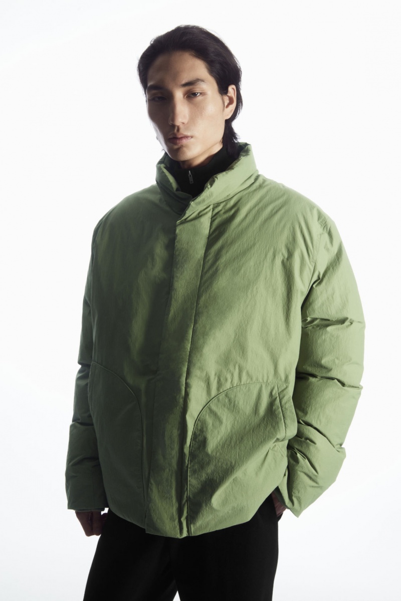 Pánské Bundy COS Polstrovaný Magnetic-Collar Hnědožlutý Zelene | IWXZ-72514