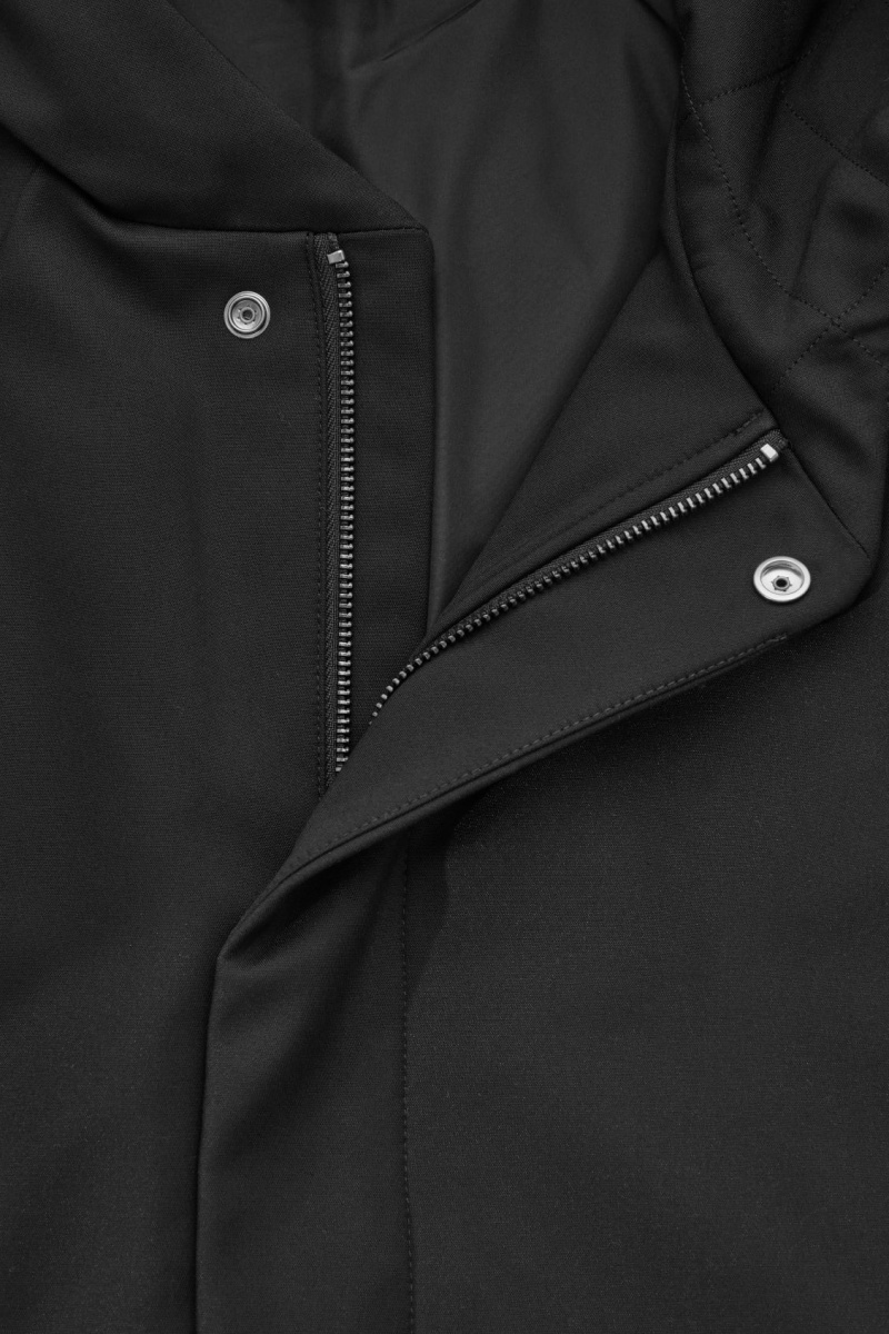 Pánské Bundy COS S Kapucí Polstrovaný Parka Černé | CPXS-27148
