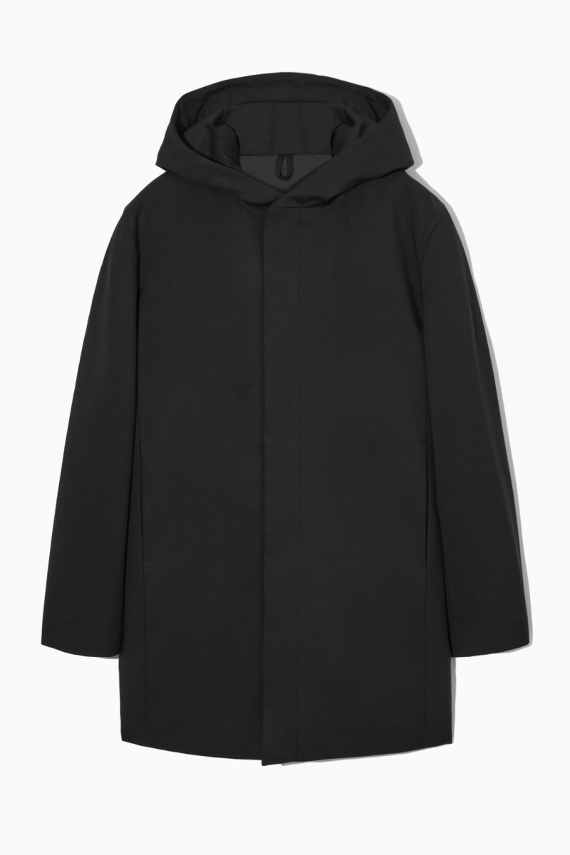 Pánské Bundy COS S Kapucí Polstrovaný Parka Černé | CPXS-27148
