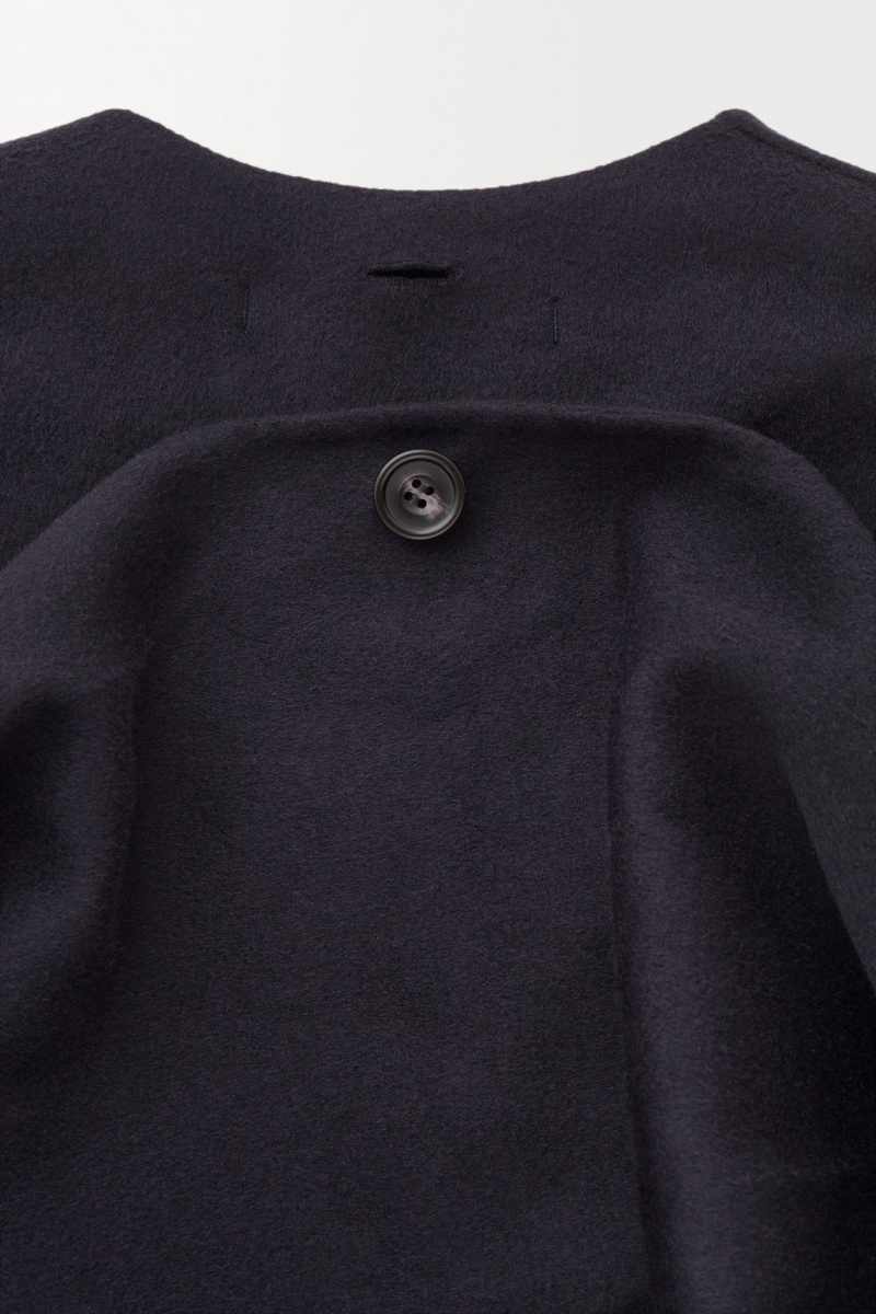 Pánské Bundy COS The Collarless Vlna Tmavě Blankyt | DQRC-49058