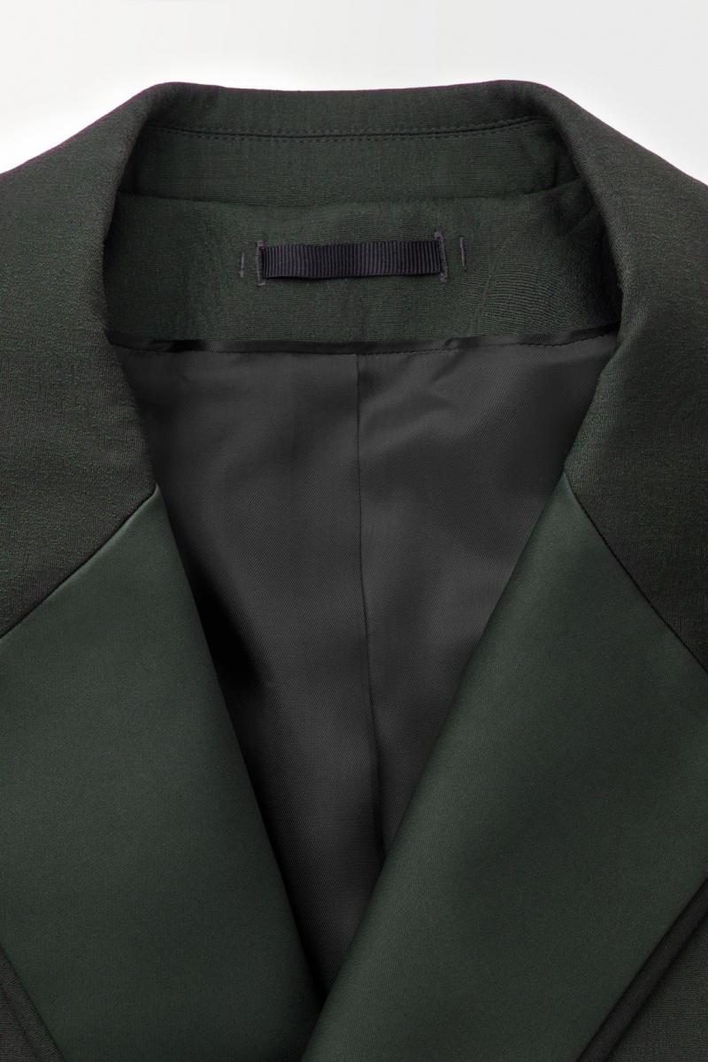 Pánské Bundy COS The Double-Breasted Vlna Tuxedo Tmavě Zelene | NGLZ-16052