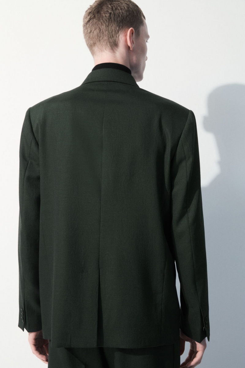 Pánské Bundy COS The Double-Breasted Vlna Tuxedo Tmavě Zelene | NGLZ-16052