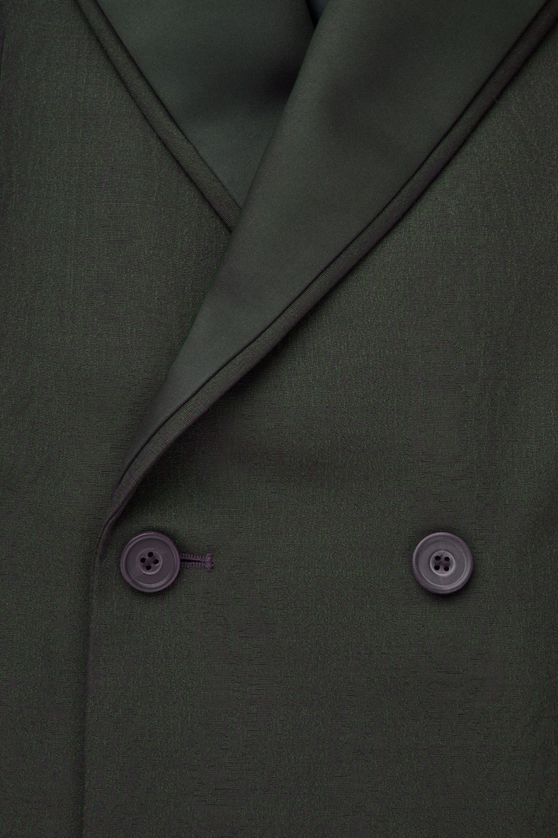 Pánské Bundy COS The Double-Breasted Vlna Tuxedo Tmavě Zelene | NGLZ-16052
