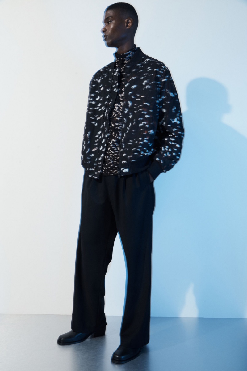 Pánské Bundy COS The Feather-Print Bomber Černé | CPUK-13985