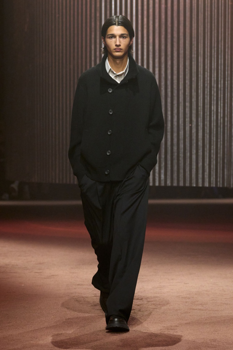 Pánské Bundy COS The Funnel-Neck Pletené Vlna Černé | PJNL-14862