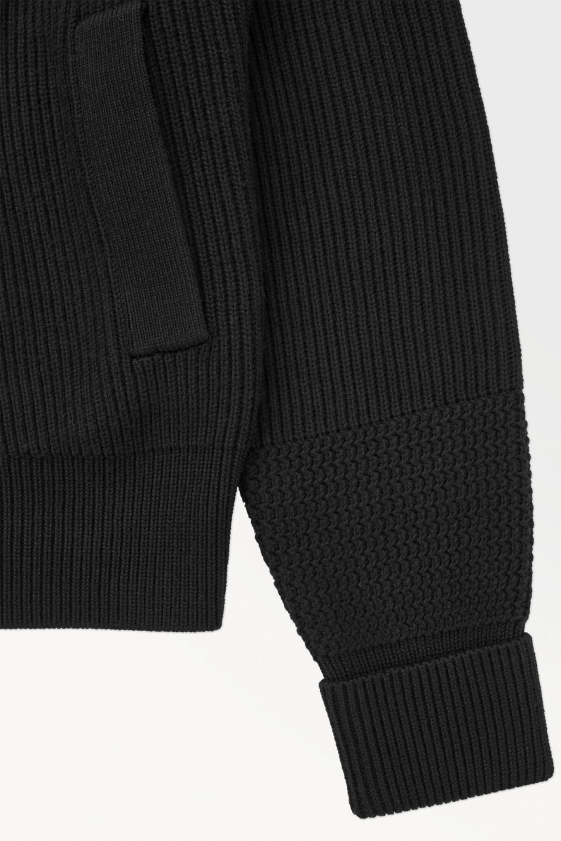 Pánské Bundy COS The Funnel-Neck Pletené Vlna Černé | PJNL-14862