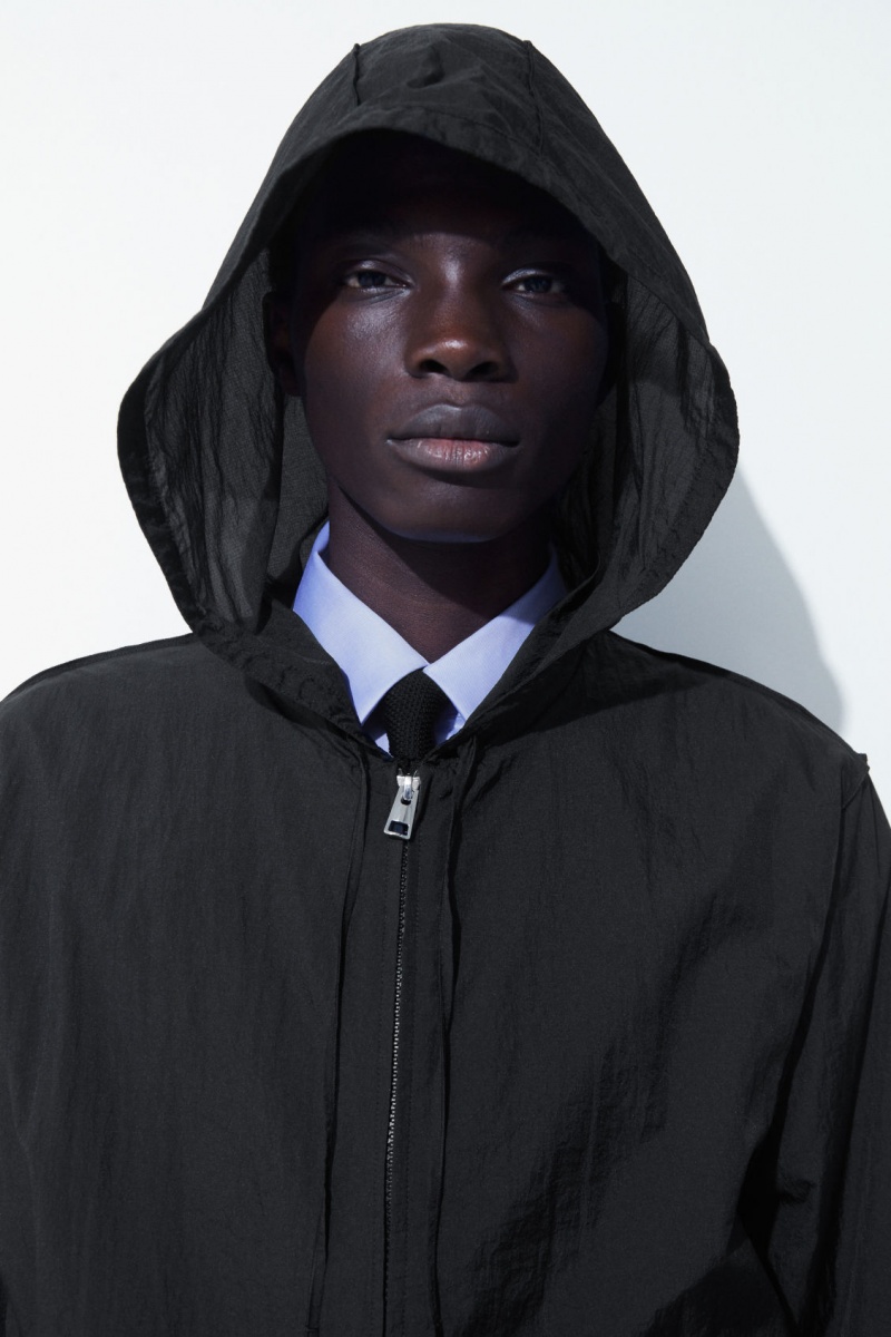 Pánské Bundy COS The S Kapucí Blouson Černé | UWZN-47823