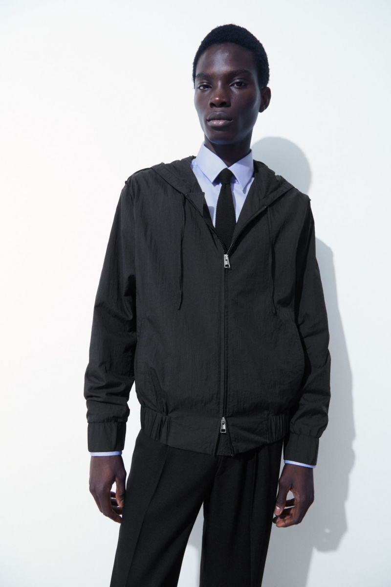 Pánské Bundy COS The S Kapucí Blouson Černé | UWZN-47823