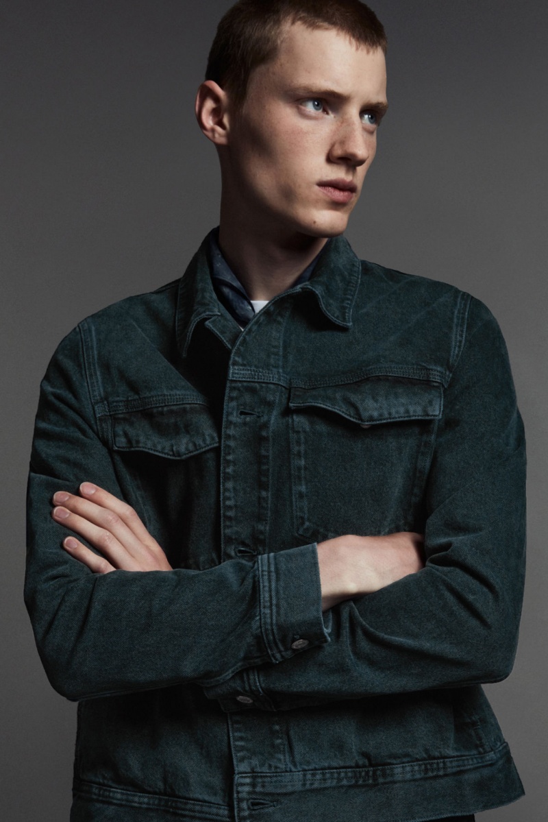 Pánské Bundy COS Two-Tone Denim Zelene | MLWP-63941