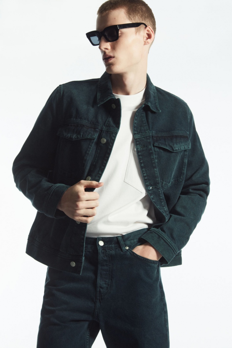 Pánské Bundy COS Two-Tone Denim Zelene | MLWP-63941