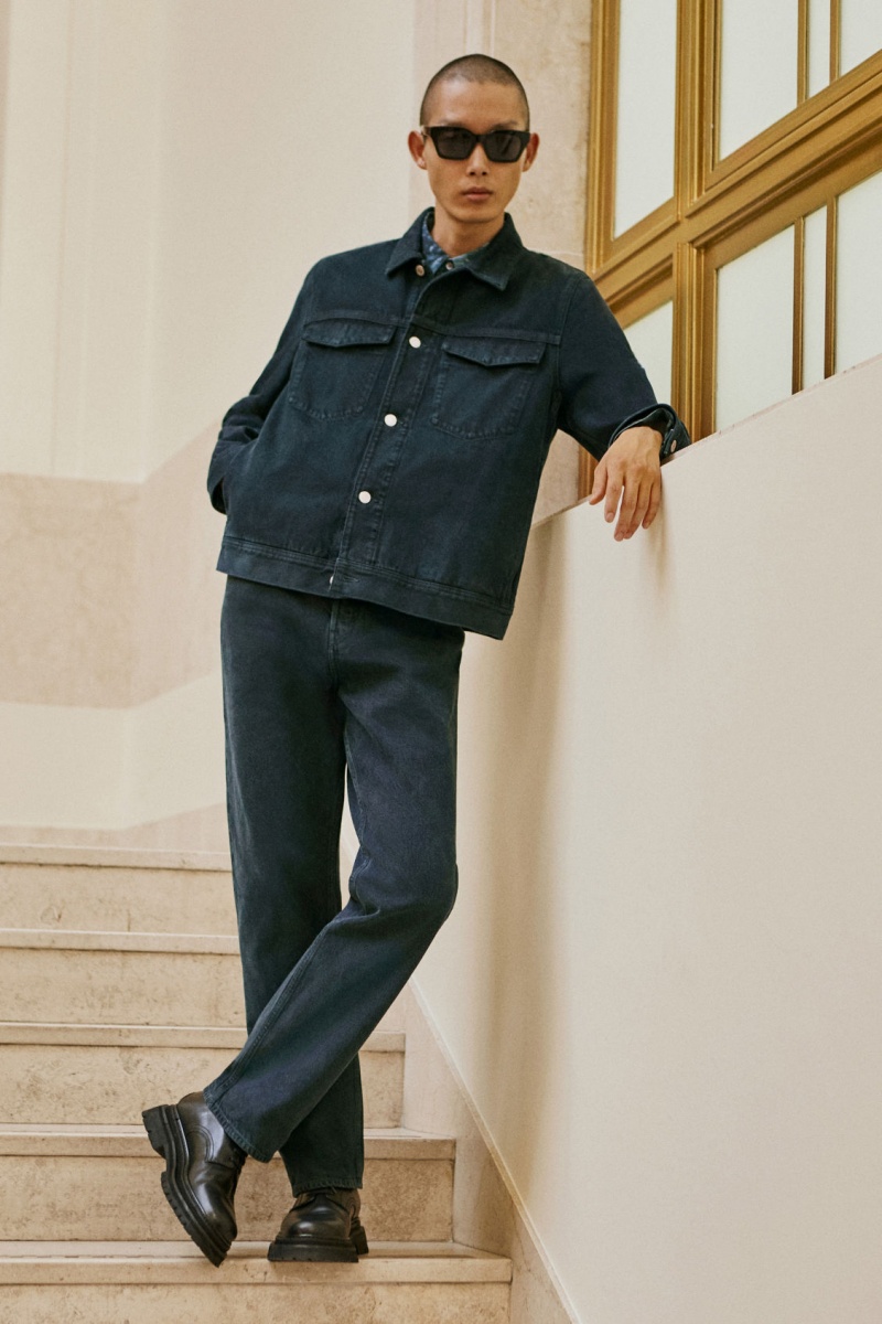 Pánské Bundy COS Two-Tone Denim Zelene | MLWP-63941