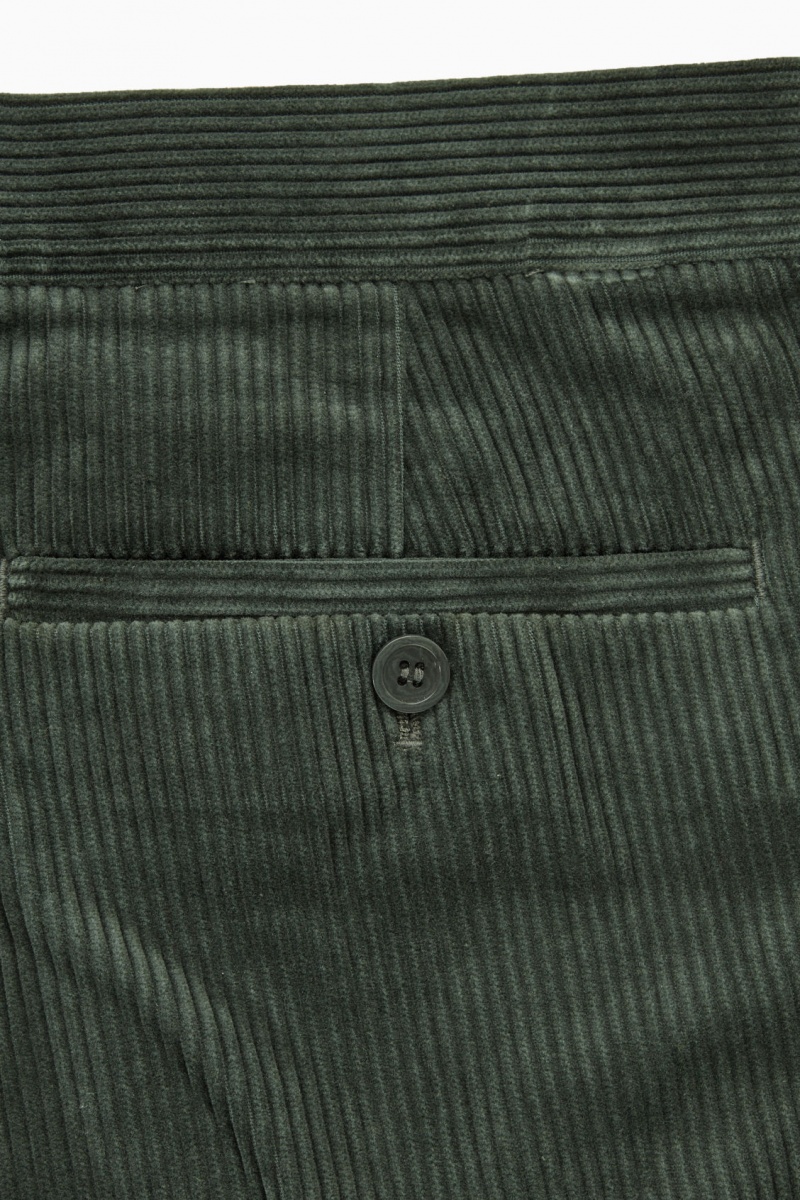Pánské Chino Kalhoty COS Rovný-Leg Corduroy Tmavě Zelene | SPQG-68974