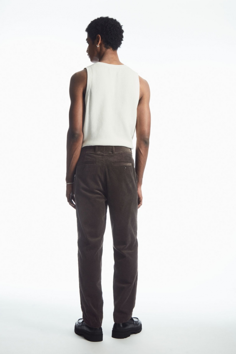 Pánské Chino Kalhoty COS Rovný-Leg Corduroy Hnědé | QXFY-41268