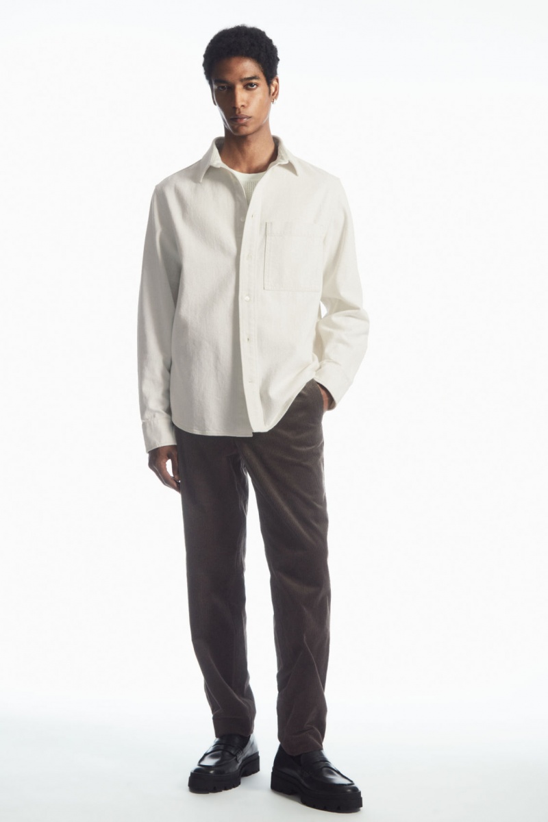 Pánské Chino Kalhoty COS Rovný-Leg Corduroy Hnědé | QXFY-41268