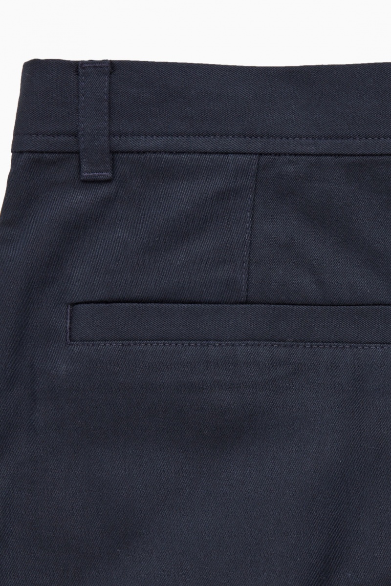 Pánské Chino Kalhoty COS Tapered Plisovaný Twill Tmavě Blankyt | UQPT-89146