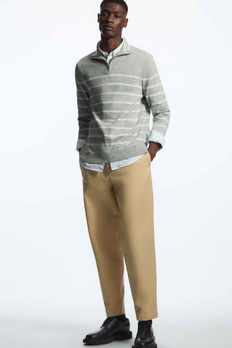 Pánské Chino Kalhoty COS Tapered Plisovaný Twill Béžový | IPMR-79130