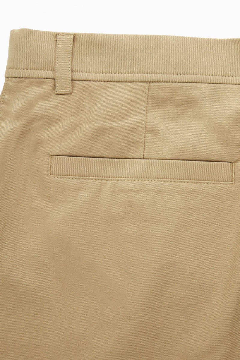 Pánské Chino Kalhoty COS Tapered Plisovaný Twill Béžový | IPMR-79130