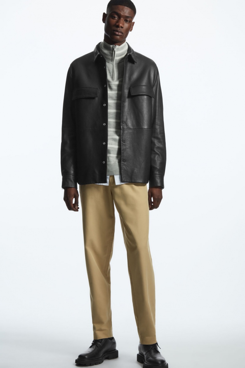 Pánské Chino Kalhoty COS Tapered Plisovaný Twill Béžový | IPMR-79130