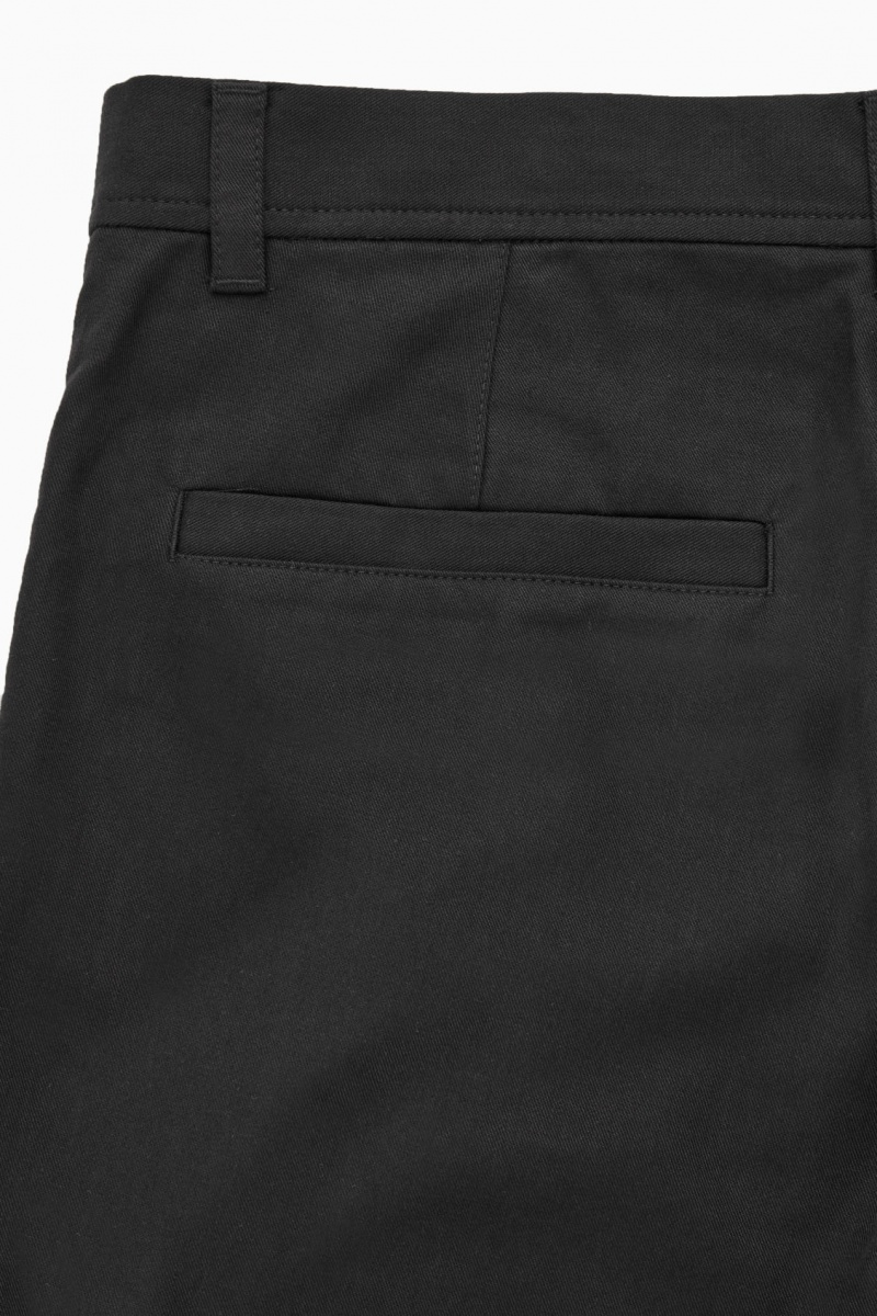 Pánské Chino Kalhoty COS Tapered Plisovaný Twill Černé | UHAQ-09468