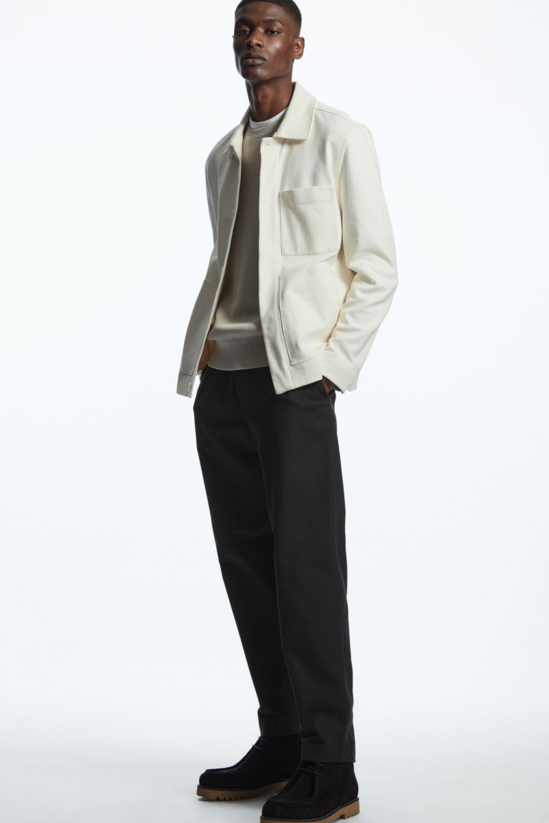 Pánské Chino Kalhoty COS Tapered Plisovaný Twill Černé | UHAQ-09468