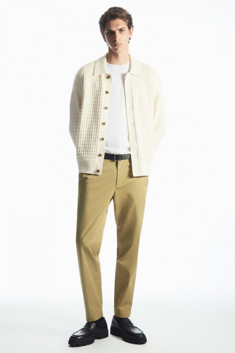 Pánské Chino Kalhoty COS Tapered Twill Tmavě Béžový | TEXW-25870