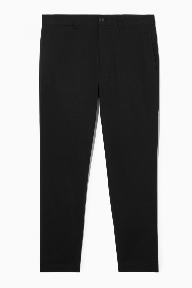 Pánské Chino Kalhoty COS Tapered Twill Černé | FZBV-21685