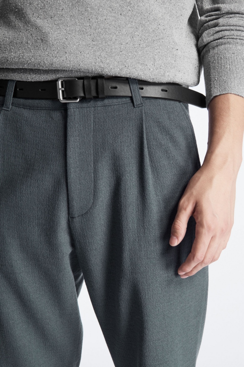 Pánské Chino Kalhoty COS Tapered Vlna Tmavě Tyrkysové | IDOB-08245