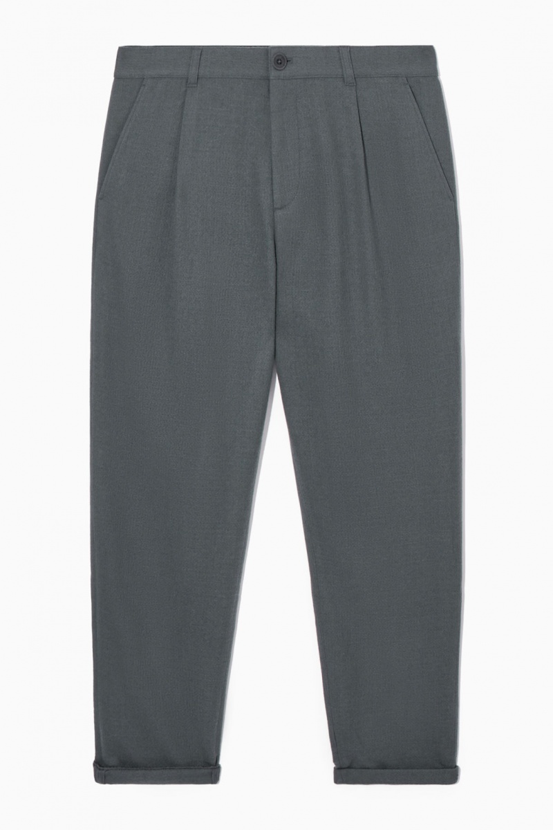 Pánské Chino Kalhoty COS Tapered Vlna Tmavě Tyrkysové | IDOB-08245