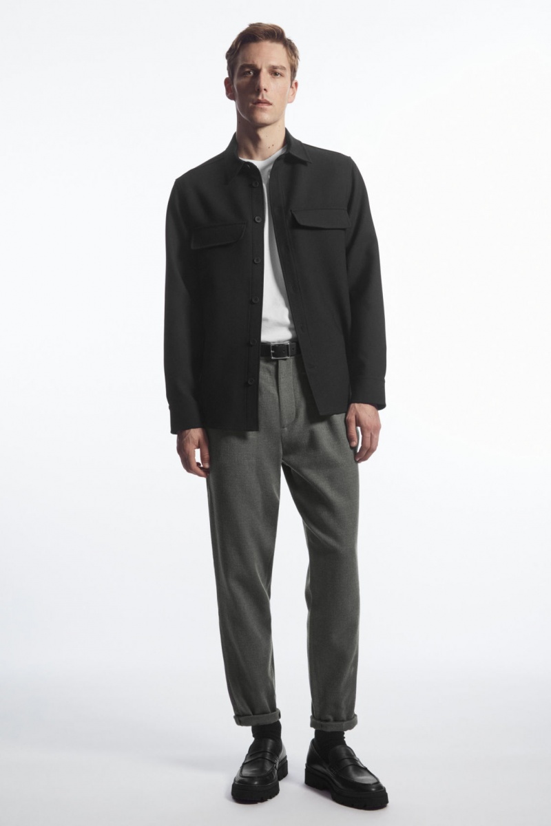 Pánské Chino Kalhoty COS Tapered Vlna Šedé | KRFB-98721