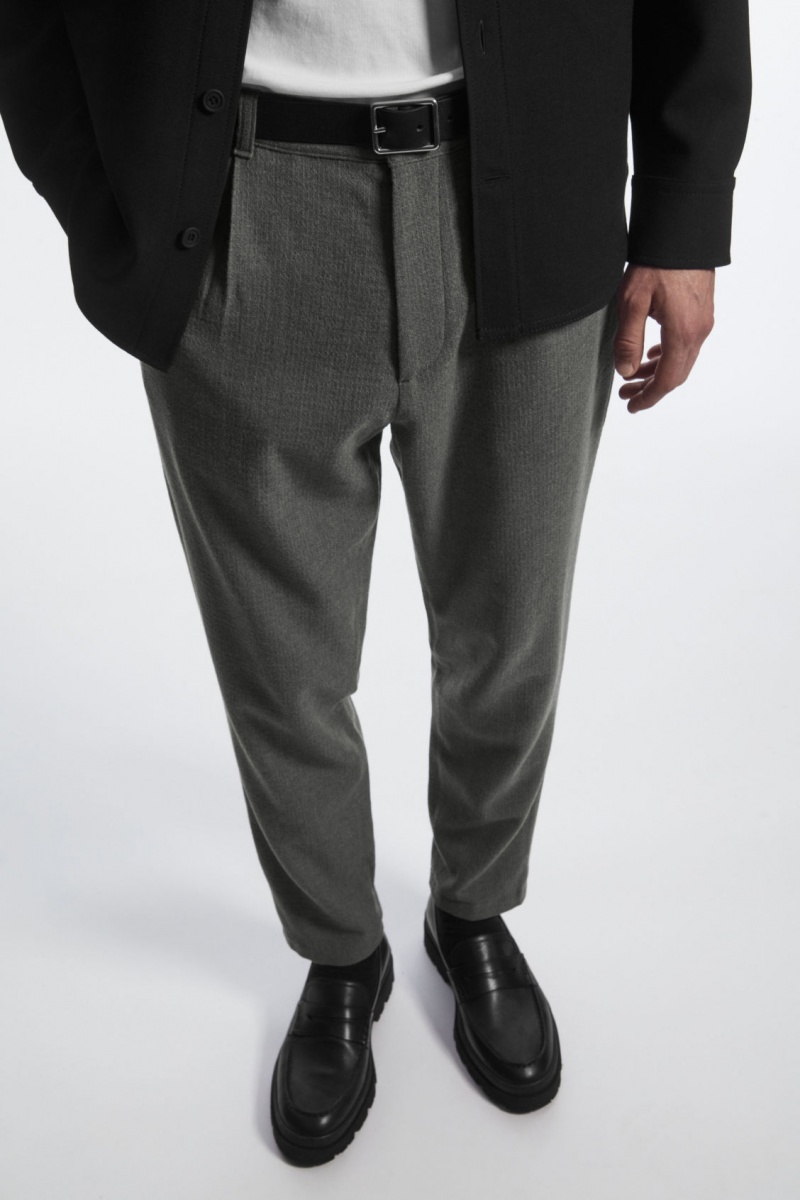 Pánské Chino Kalhoty COS Tapered Vlna Šedé | KRFB-98721