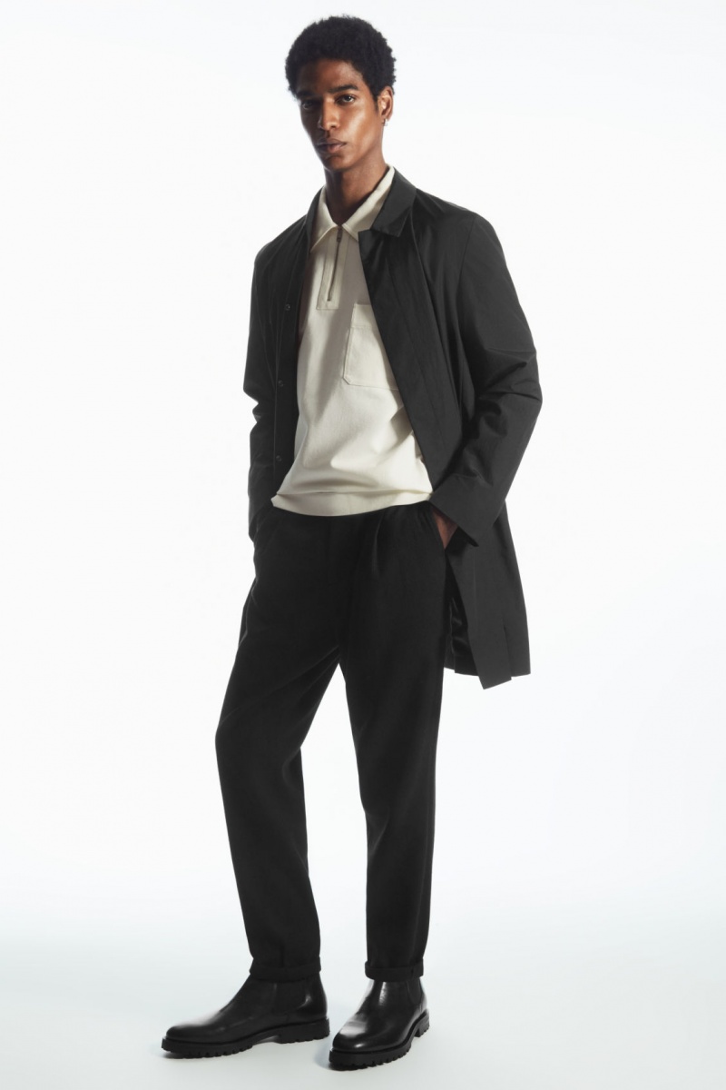 Pánské Chino Kalhoty COS Tapered Vlna Černé | VRKY-95318