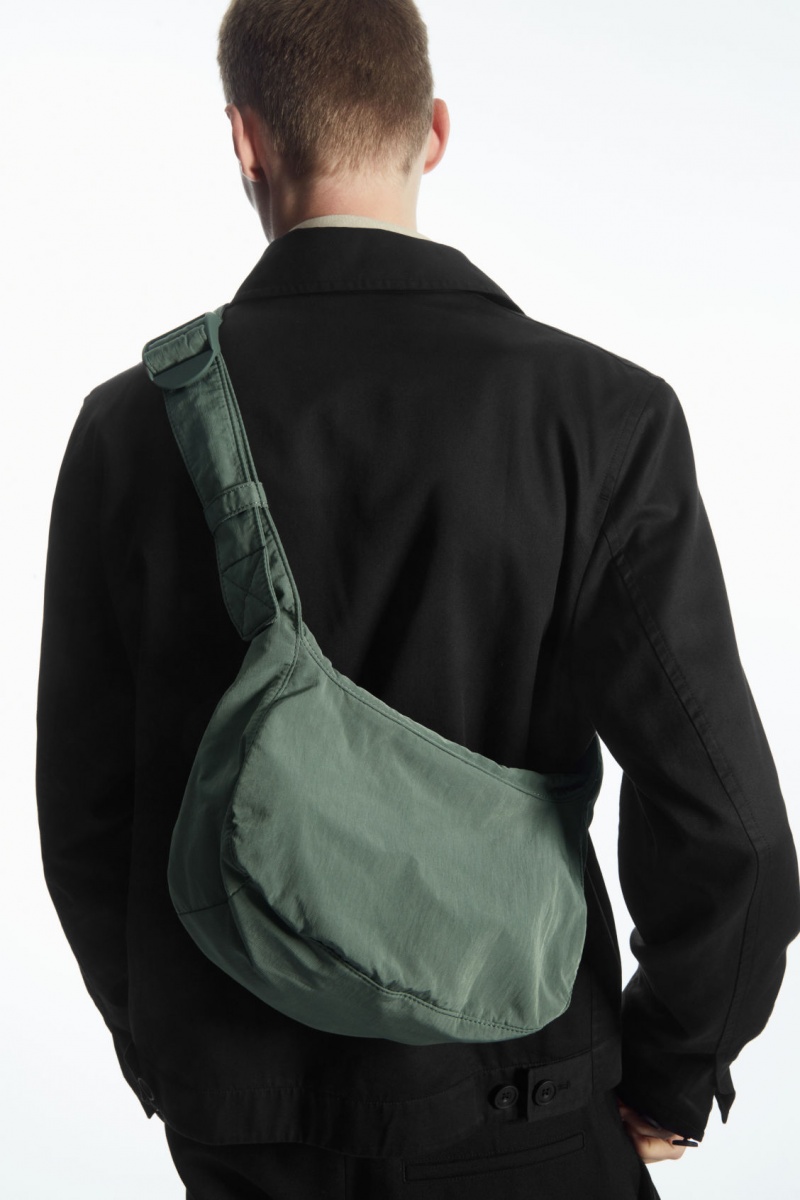 Pánské Crossbody Kabelka COS Crossbody Saddle Nylon Tmavě Zelene | SXNG-13470