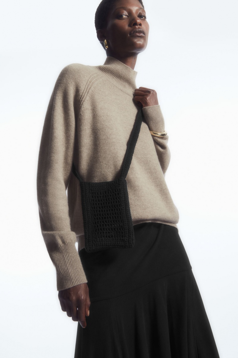 Pánské Crossbody Kabelka COS Mini Crochet Černé | SBPT-28506