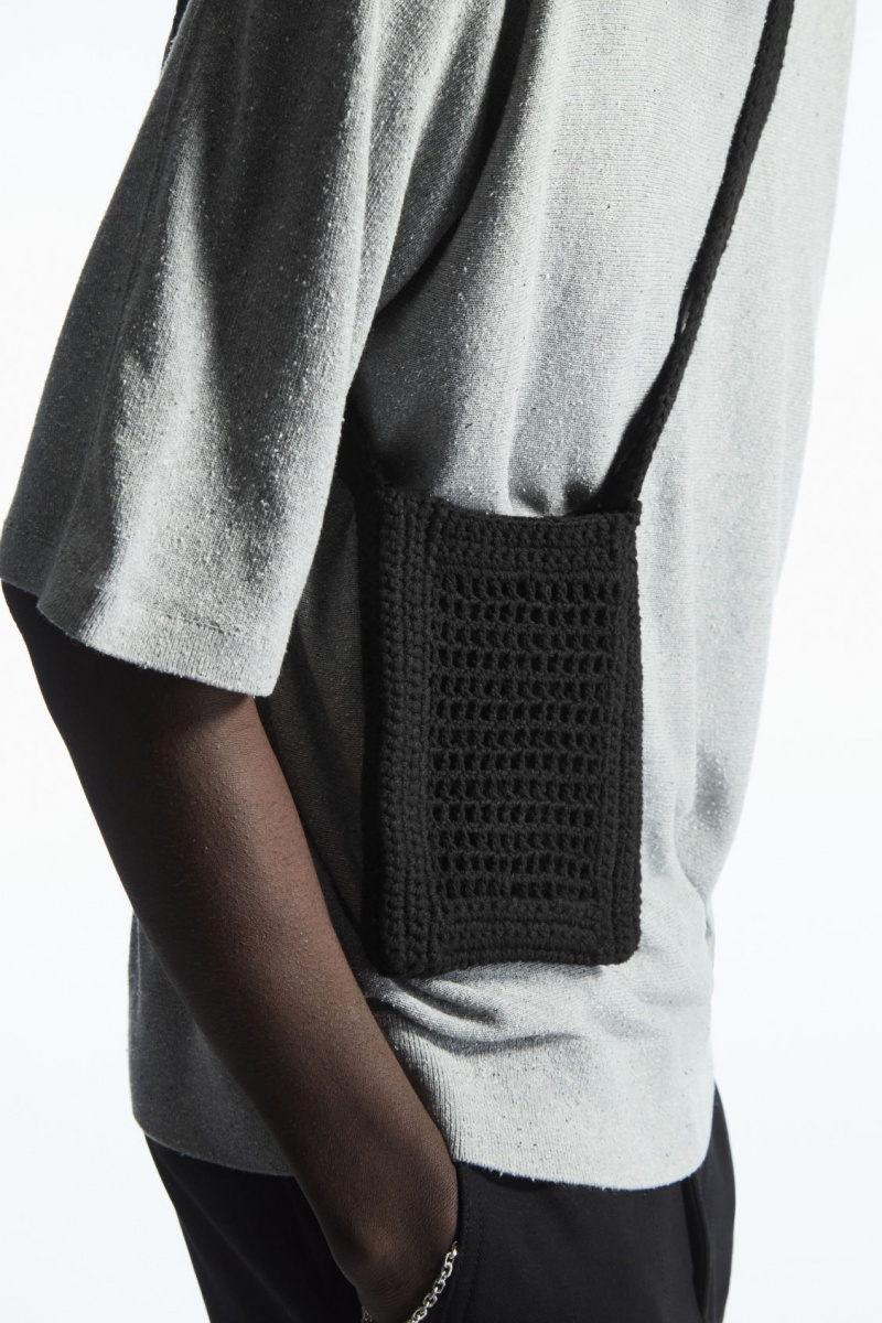 Pánské Crossbody Kabelka COS Mini Crochet Černé | SBPT-28506