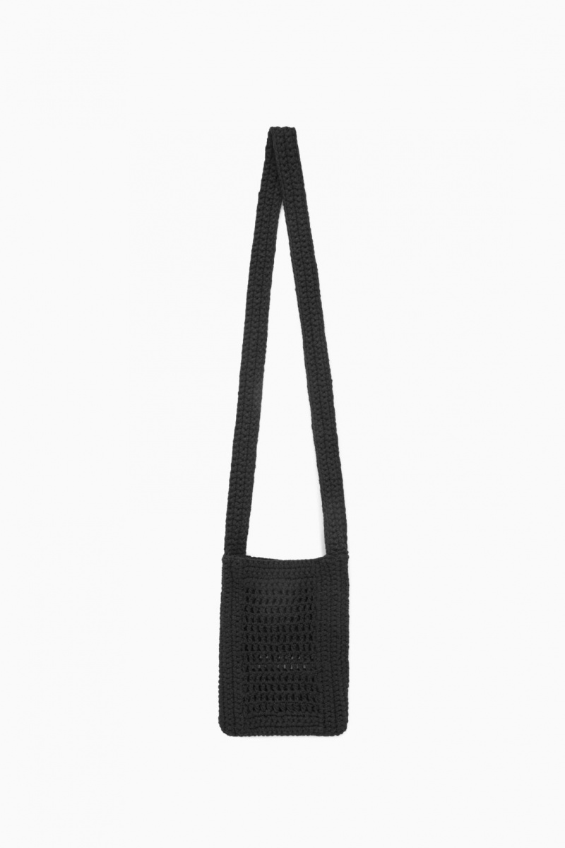 Pánské Crossbody Kabelka COS Mini Crochet Černé | SBPT-28506