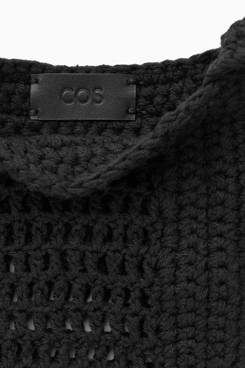 Pánské Crossbody Kabelka COS Mini Crochet Černé | SBPT-28506