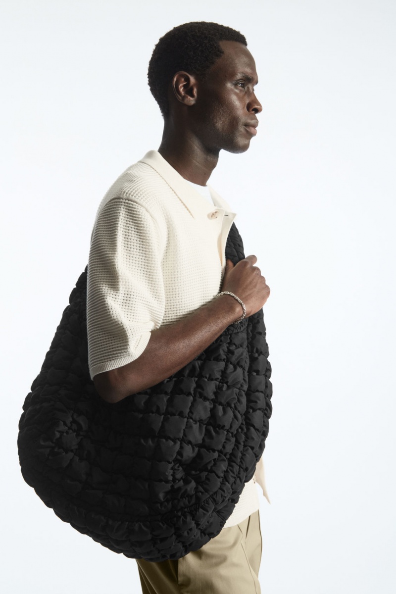 Pánské Crossbody Kabelka COS Oversized Prošívaný Černé | JUBZ-95473