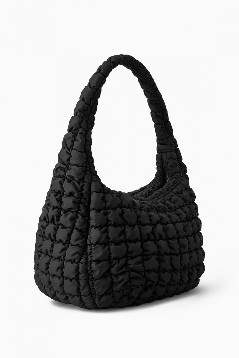 Pánské Crossbody Kabelka COS Oversized Prošívaný Černé | JUBZ-95473
