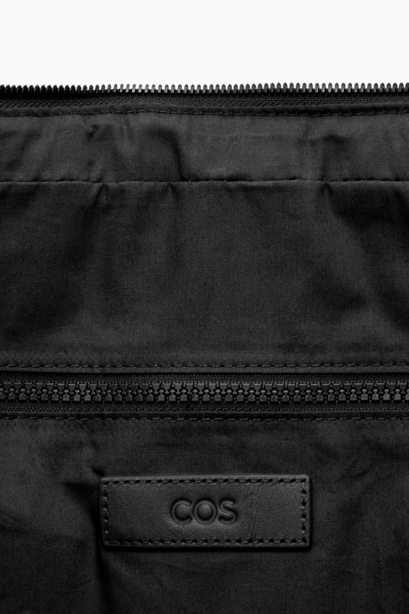Pánské Crossbody Kabelka COS Prošívaný Messenger Ripstop Černé | SNAI-60132