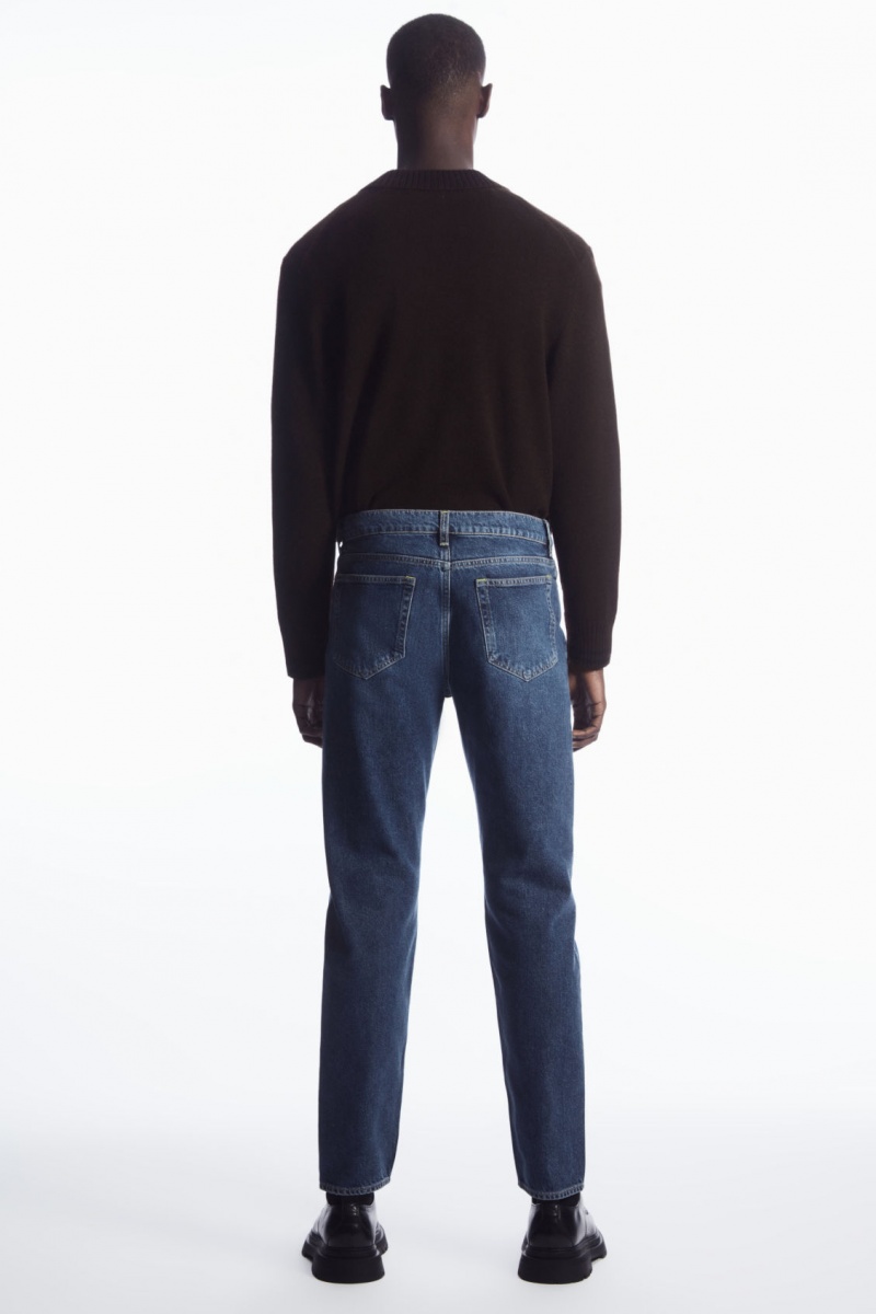 Pánské Džíny COS Regular-Fit Tapered-Leg Tmavě Blankyt | MODL-26704