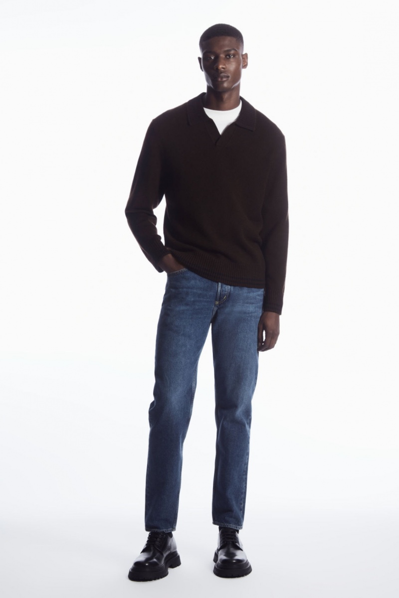 Pánské Džíny COS Regular-Fit Tapered-Leg Tmavě Blankyt | MODL-26704