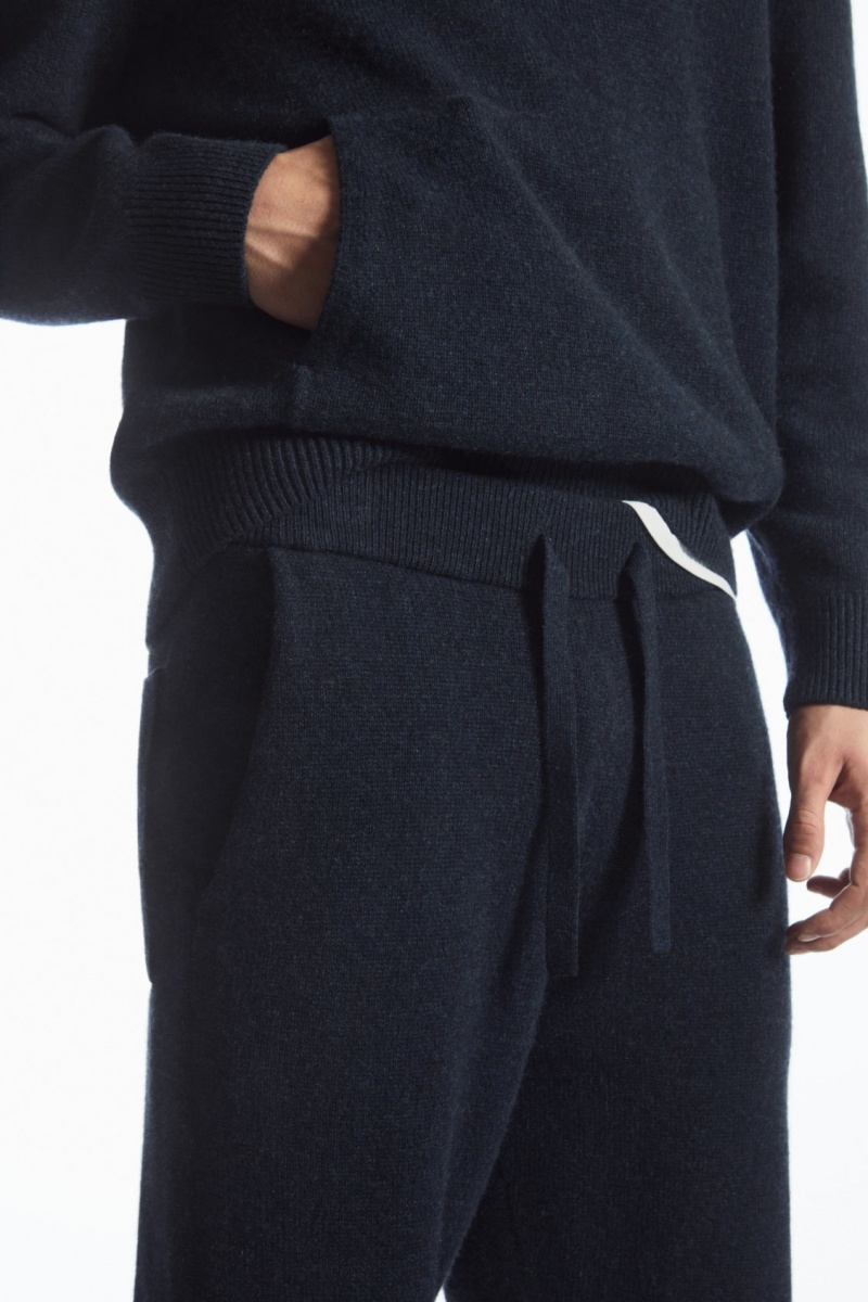 Pánské Jogger Kalhoty COS Relaxed-Fit Pure Cashmere Tmavě Blankyt | BJOD-73169