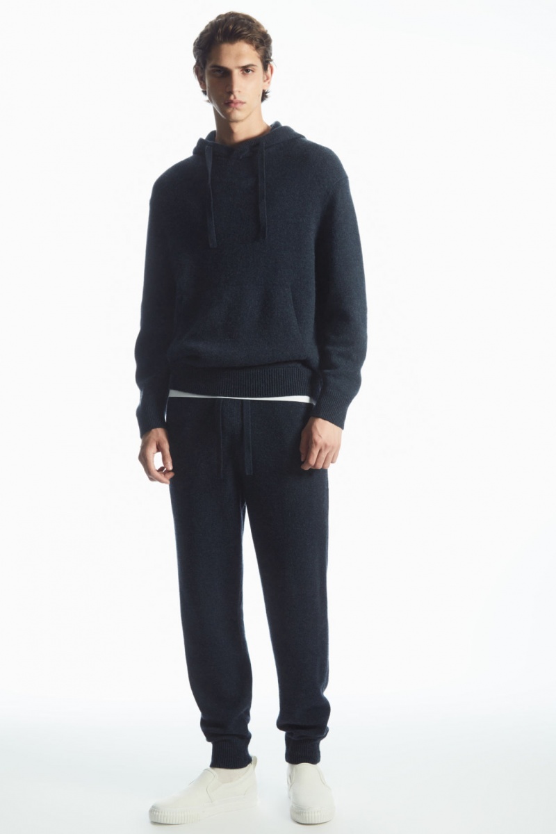 Pánské Jogger Kalhoty COS Relaxed-Fit Pure Cashmere Tmavě Blankyt | BJOD-73169